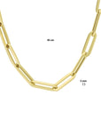 14K geelgoud collier paperclip platte buis 5,0 mm 45 cm 4019634 - PansiteNederland.nl