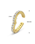 Zilveren vergulde ear cuff hartje zirkonia 13,5 mm - 2104167