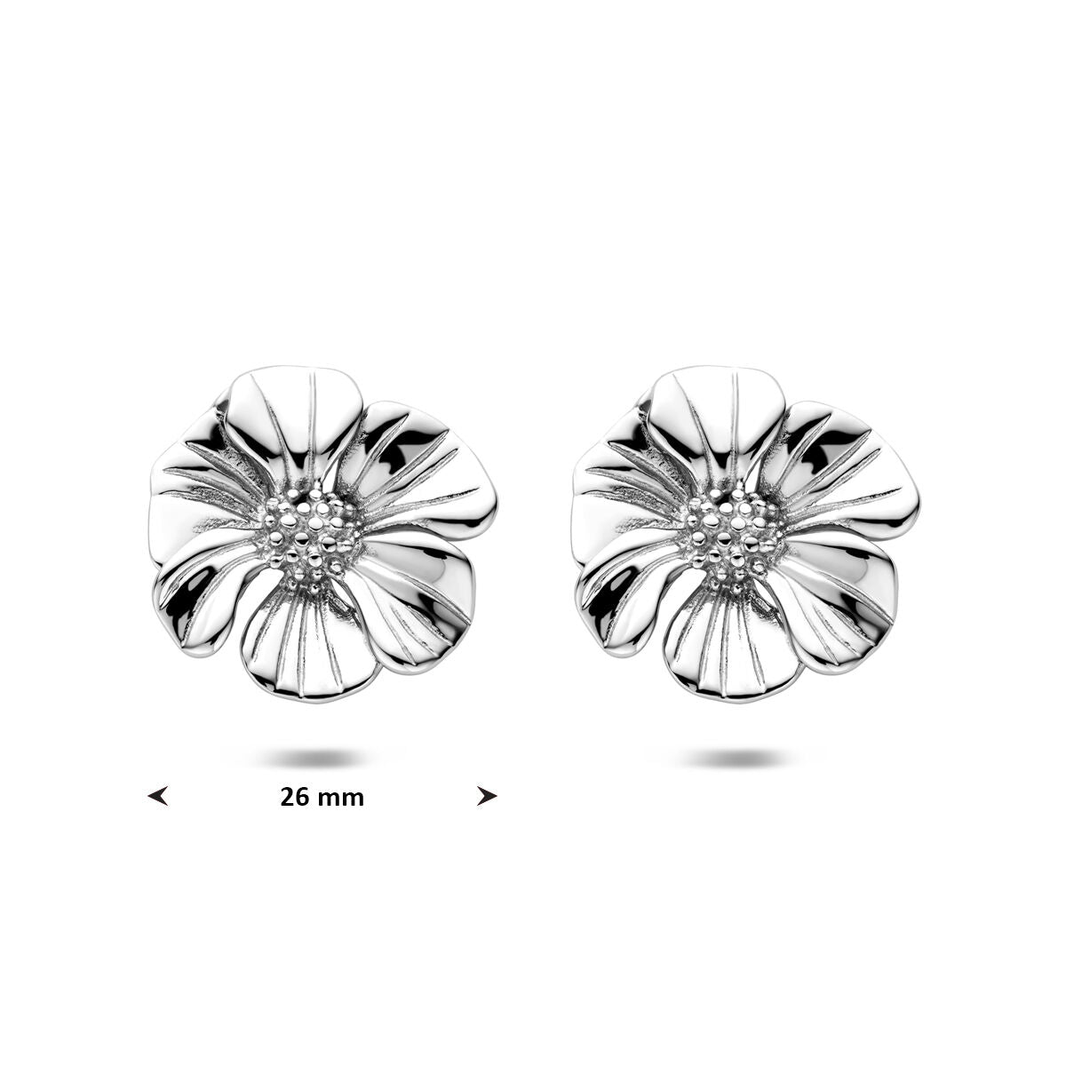 Fantasy Collection Oorbellen bloem 26 mm edelstaal