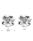 Edelstalen oorknoppen bloem 26 mm - 6506211