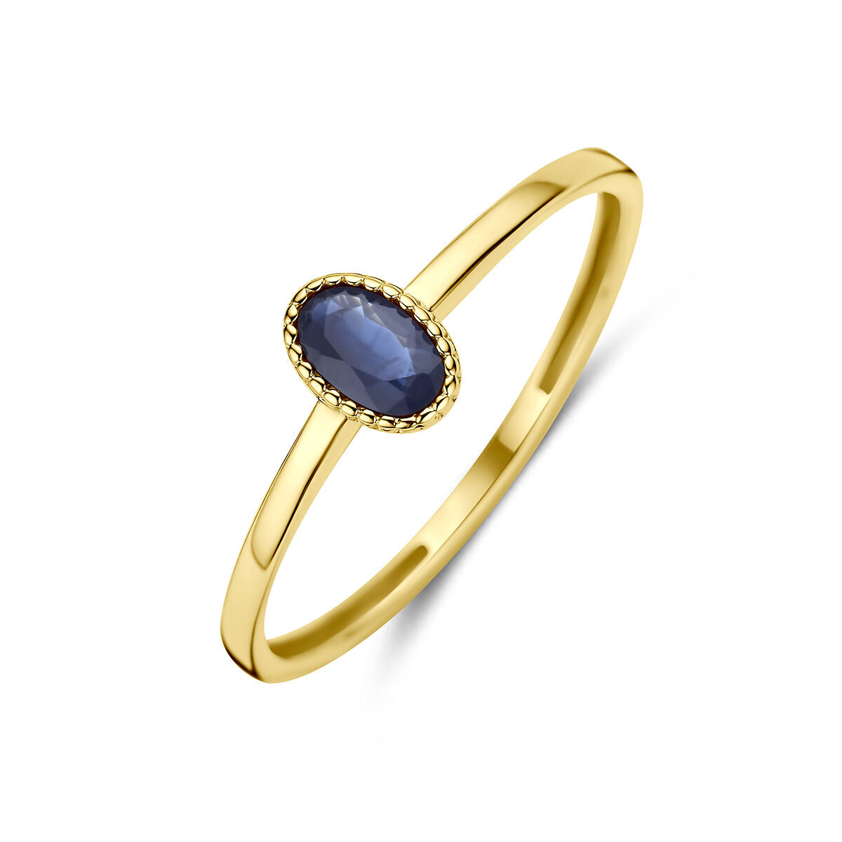 Ring saffier 14K geelgoud blauw