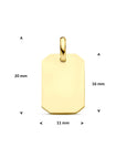 9K Geelgouden 9k graveerhanger 20 mm - 8000167 - PansiteNederland.nl
