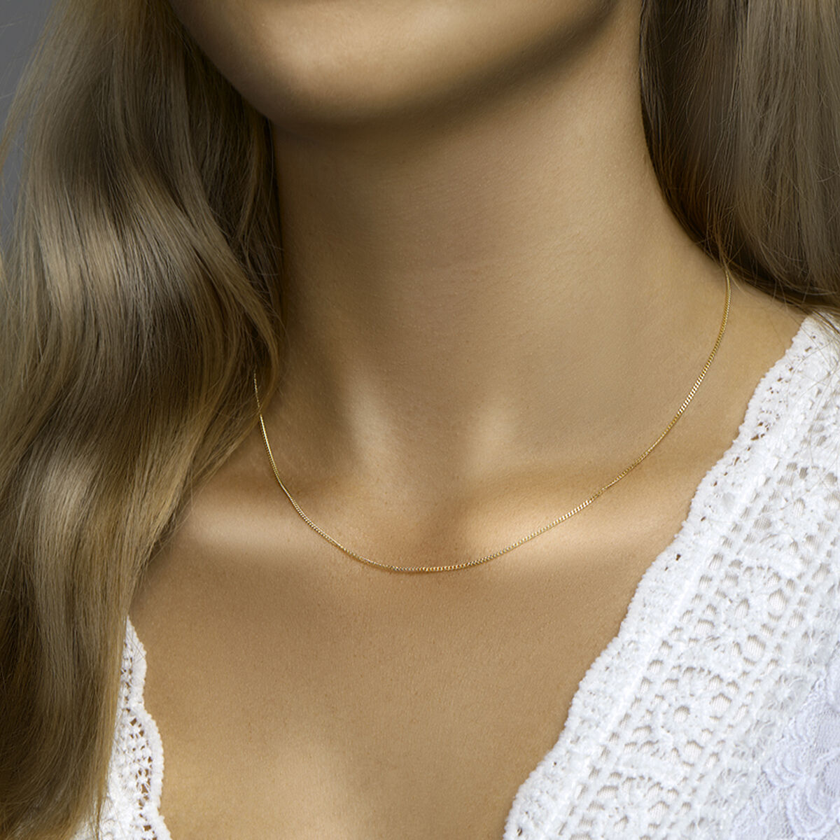 Fantasy Collection Collier gourmette 1,2 mm 3 micron zilver verguld