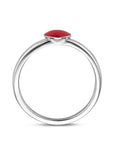 Zilveren Ring met Emaille Hart – Gerhodineerd 925 Zilver - 1341487