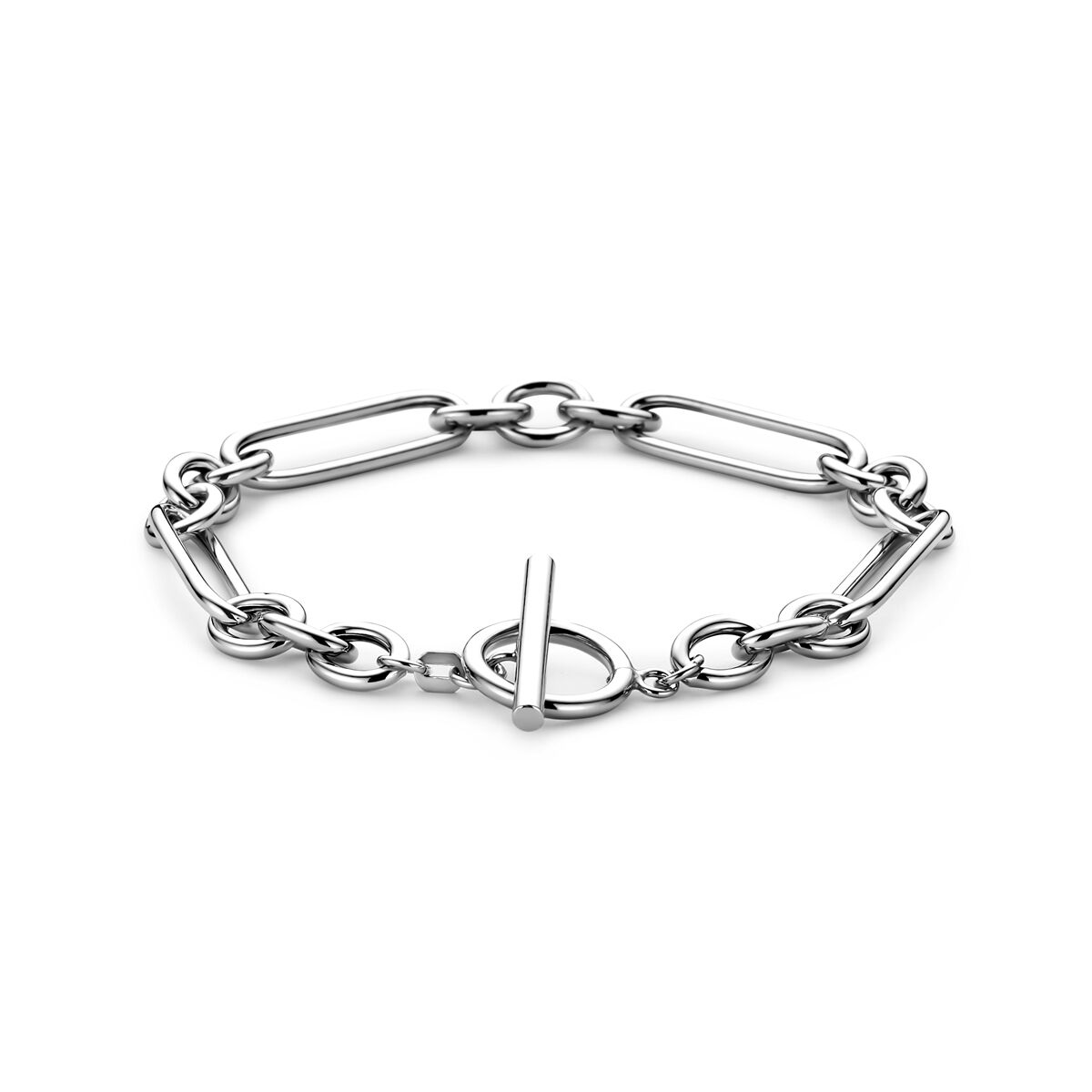 Armband kapittelslot 7 mm 19,5 cm zilver gerhodineerd