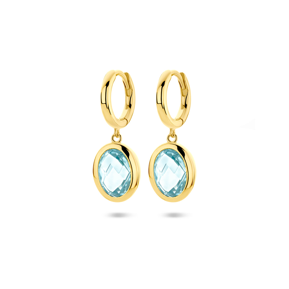Fantasy Collection Oorbellen sky blue topaas 26 mm 1 micron zilver verguld