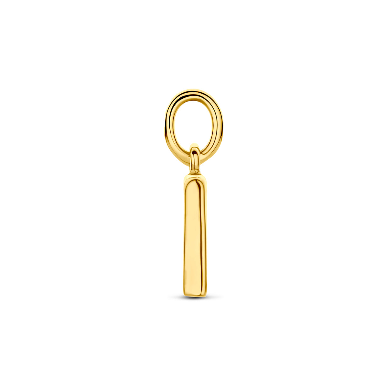 Hanger letter W zirkonia 9 mm 14K geelgoud #Letter_W