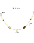 14K geelgoud collier rookkwarts, citrien en amethist 42 - 45 - 48 cm 4019341 - PansiteNederland.nl