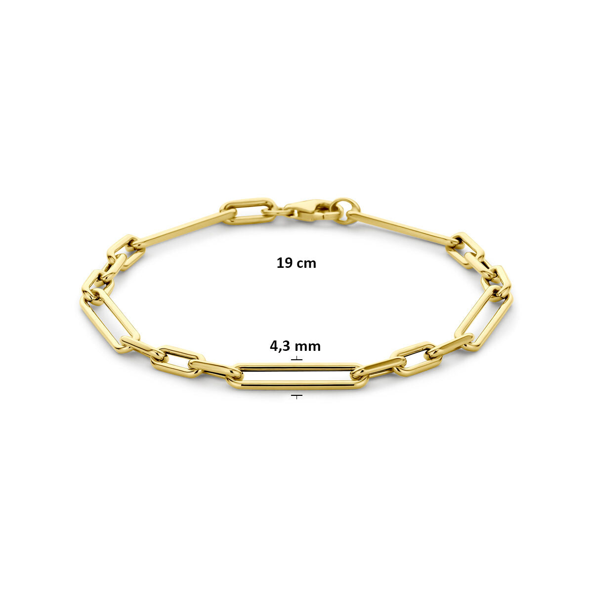 Armband 4,3 mm 14K geelgoud 19 cm