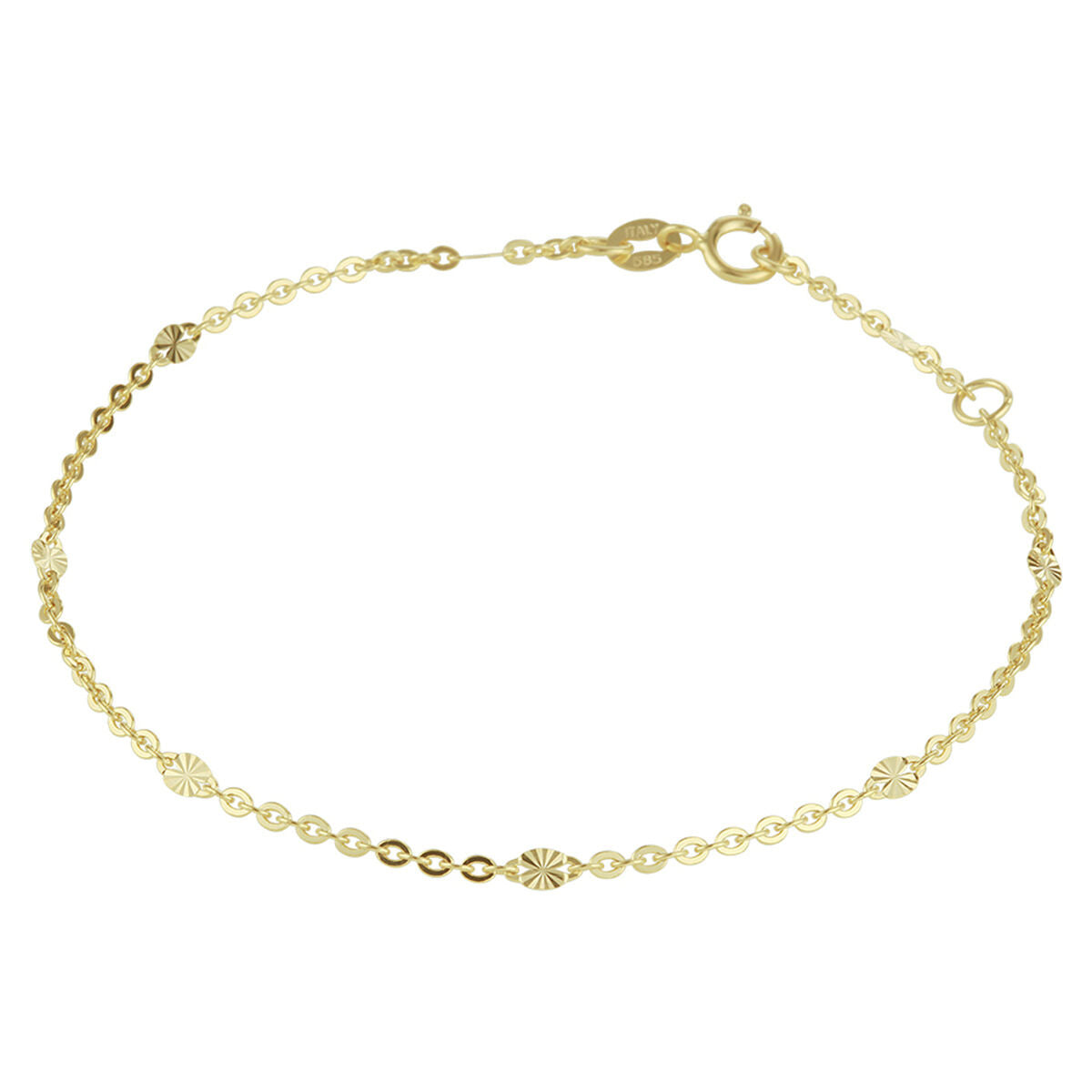 Fantasy Collection Enkelbandje 2,3 mm 24 - 26 cm 14K geelgoud