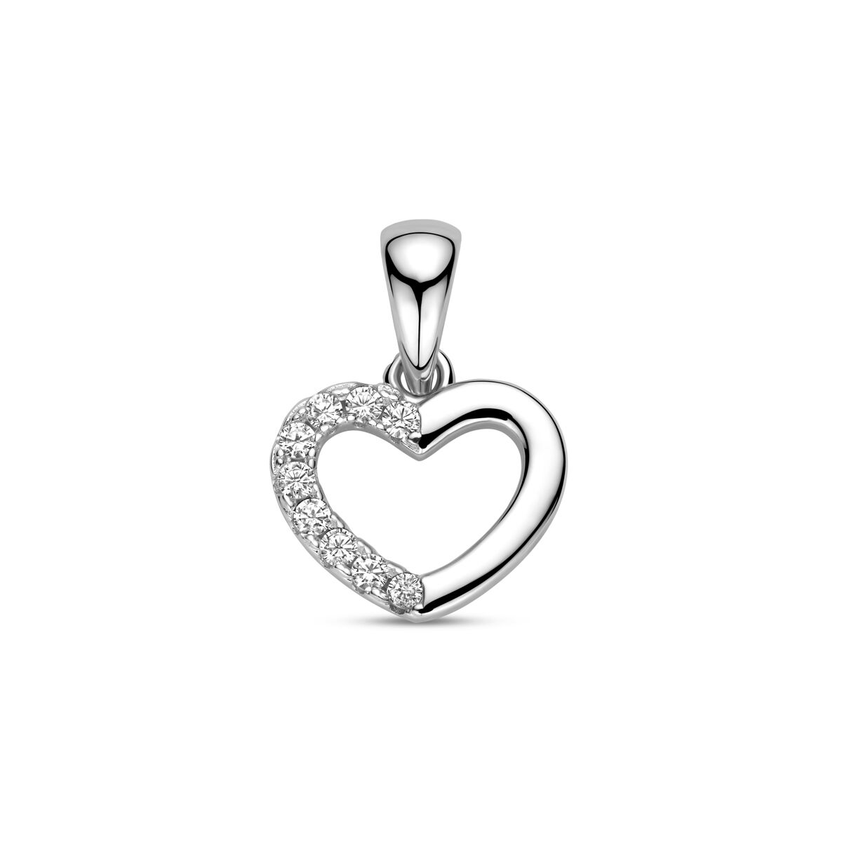 Fantasy Collection Hanger hartje zirkonia 10 mm zilver