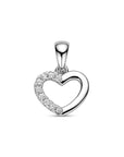 Zilveren gerhodineerde hanger hartje zirkonia 17 mm - 1341547 - PansiteNederland.nl