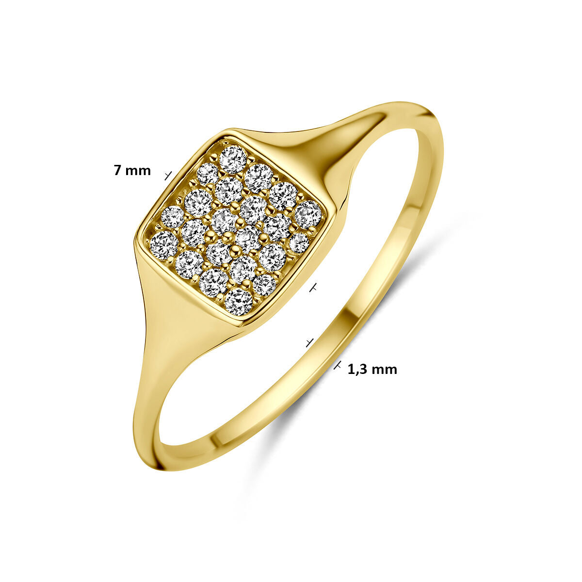 Ring zirkonia 14K geelgoud briljant