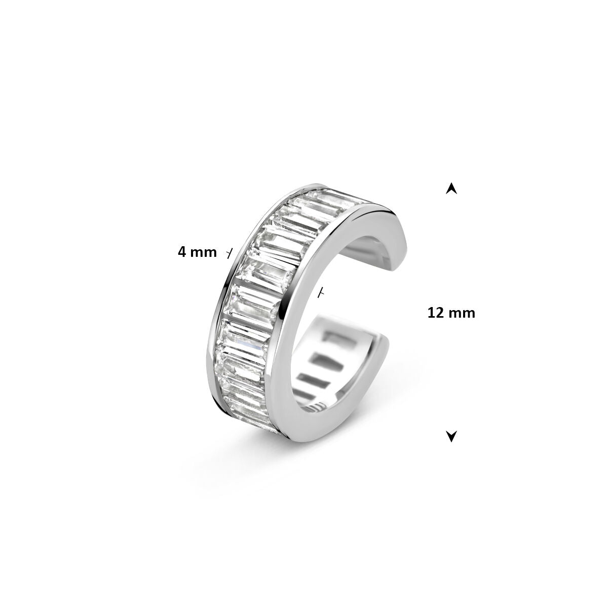 Fantasy Collection Ear cuff zirkonia 12 mm zilver oorbellen