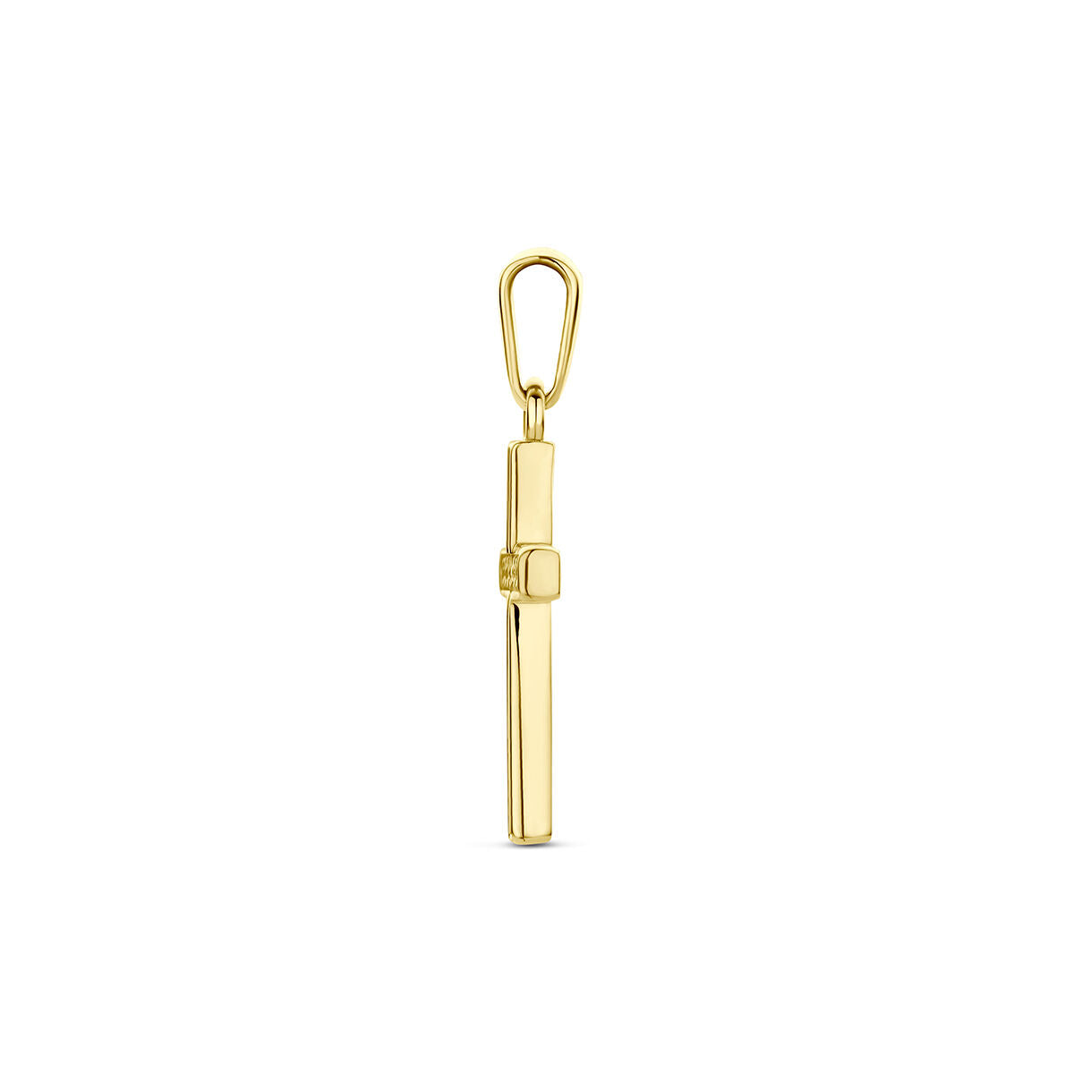 Hanger kruis zirkonia 9K geelgoud 14,5 mm