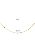 14K geelgoud collier venetiaans en staafjes 0,9 mm 45 cm 4019337 - PansiteNederland.nl