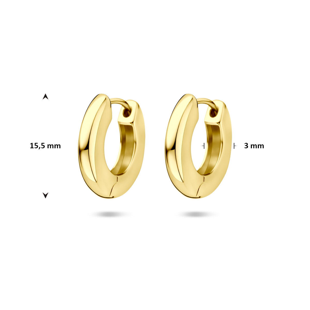 Fantasy Collection Oorbellen 15,5 mm 1micron zilver verguld