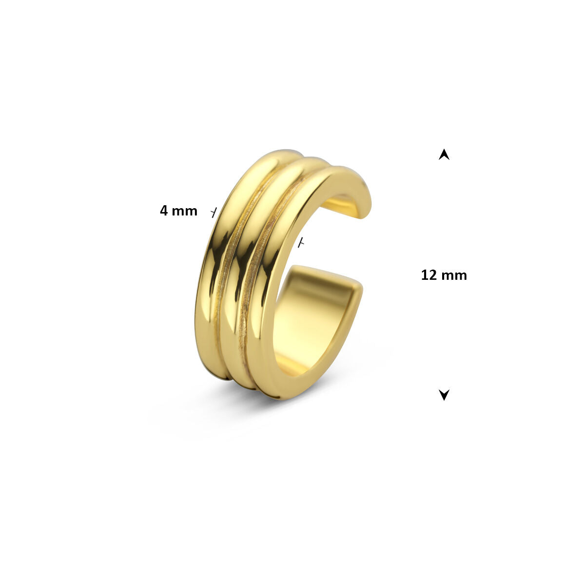 Fantasy Collection Ear cuff 12 mm 1 micron zilver verguld oorbellen