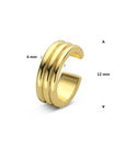 Zilveren vergulde ear cuff 12 mm 1 micron - 2104151