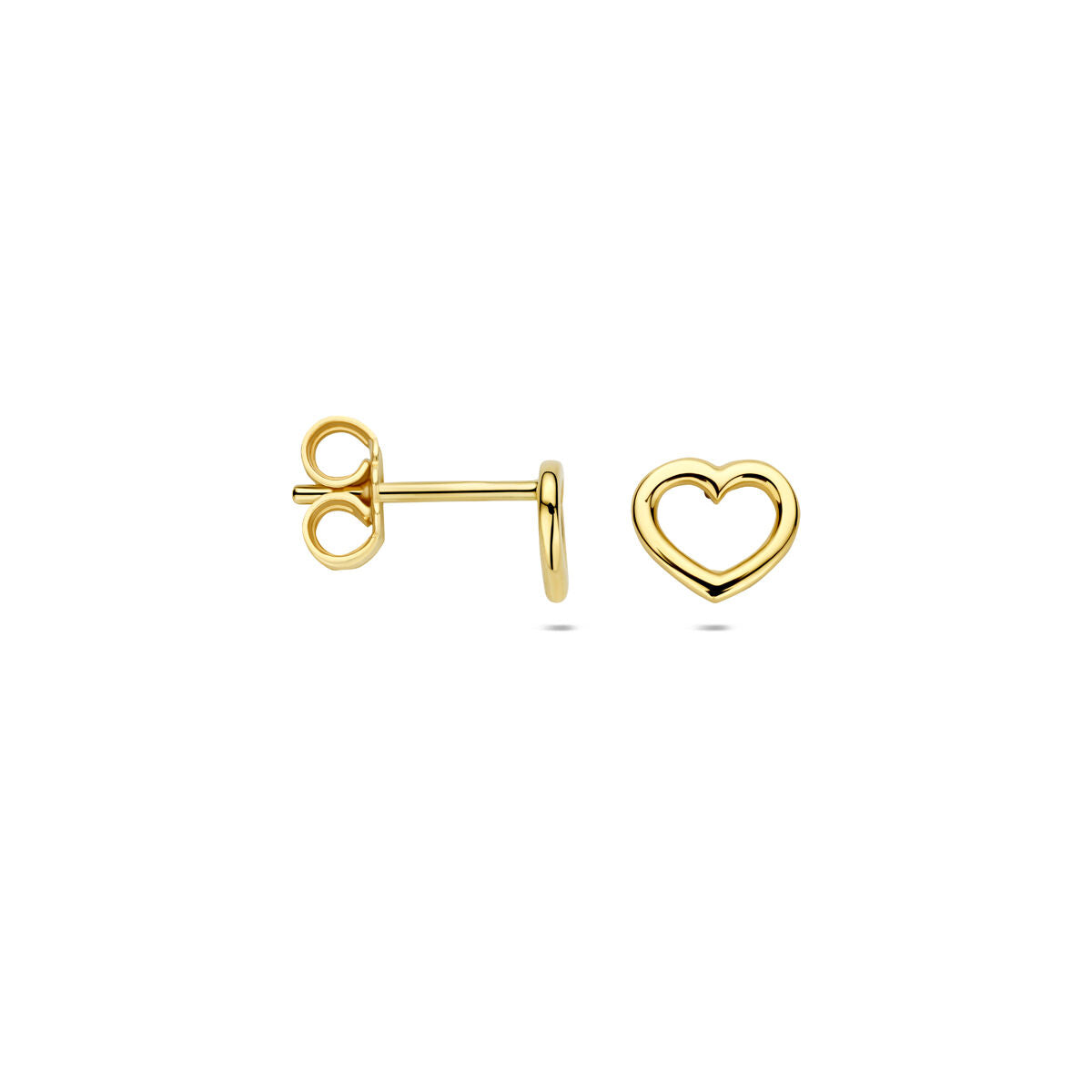 Oorbellen hart 14K geelgoud