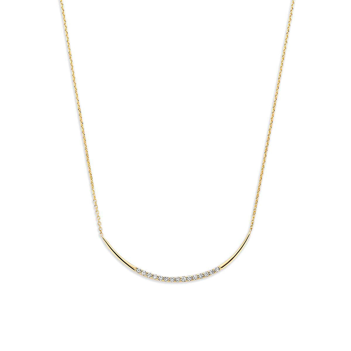 Collier zirkonia 9K geelgoud 41 - 43 - 45 cm briljant