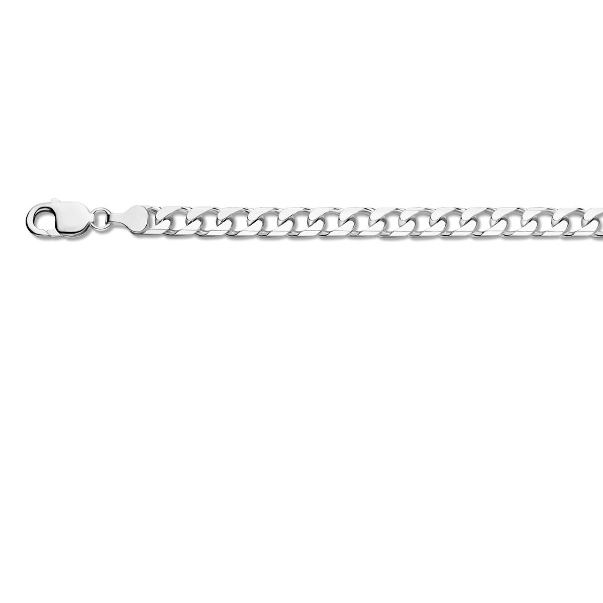 Fantasy Collection Gourmette 8 zijdes geslepen 7,5 mm zilver wit