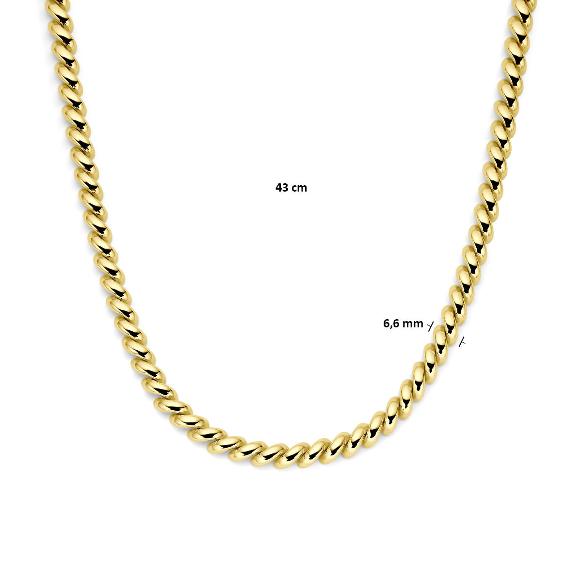 Fantasy Collection Collier san marco 6,6 mm 43 cm 14K geelgoud