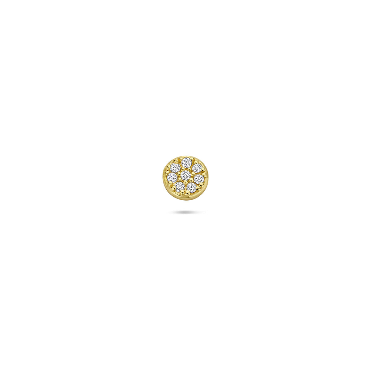 Fantasy Collection Flat back piercing rond zirkonia 4 mm 1 micron zilver verguld
