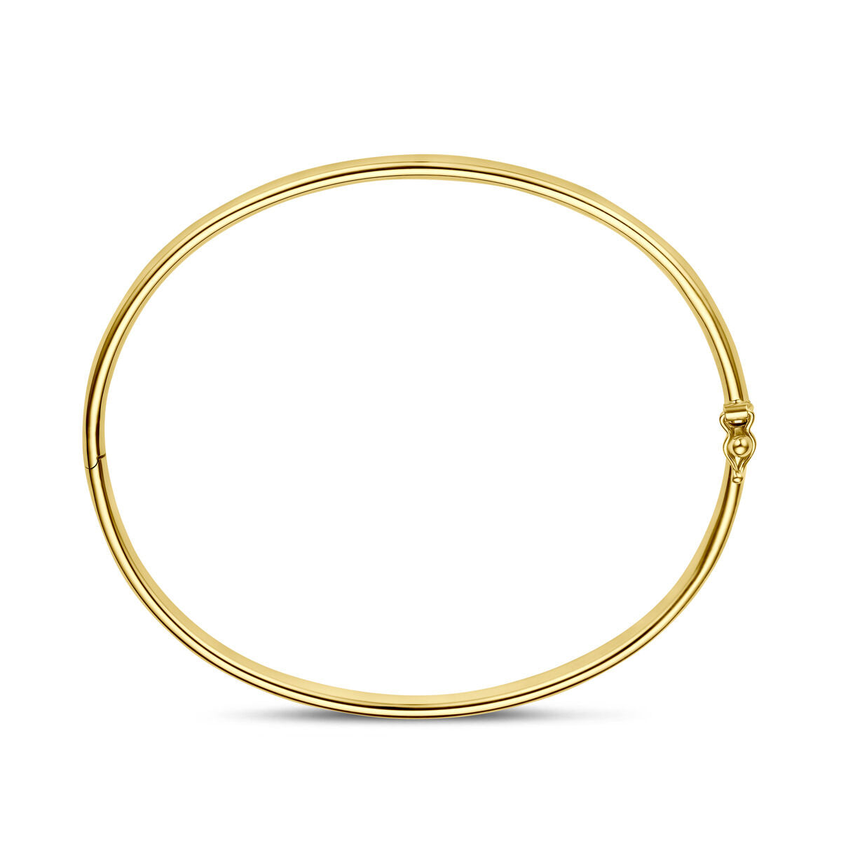 Scharnier bangle ovale buis massief 4 x 9K geelgoud 60 mm