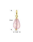 14K geelgoud hanger roze kwarts 4030982 - PansiteNederland.nl