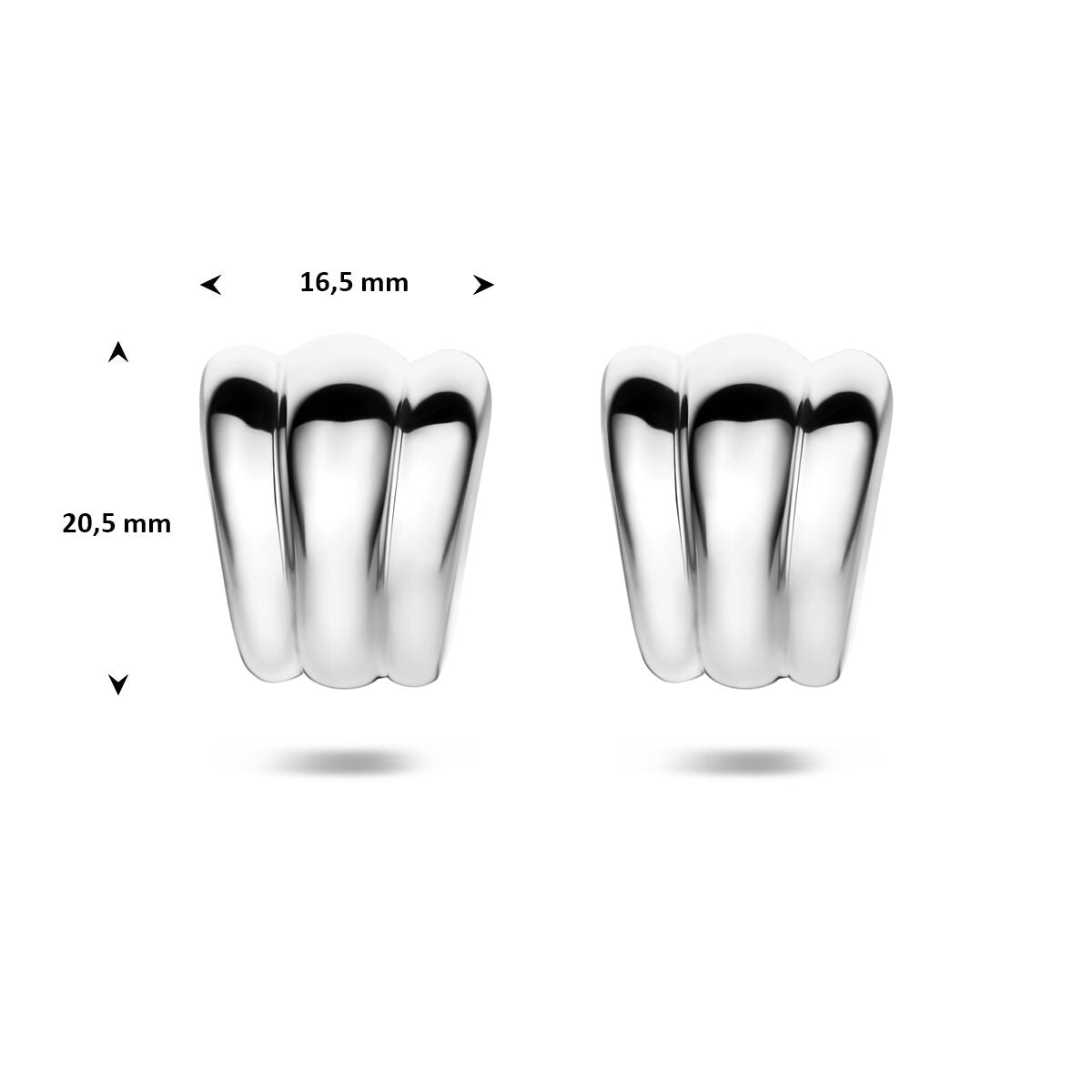 Stekeroorringen zilver gerhodineerd 20,5 mm