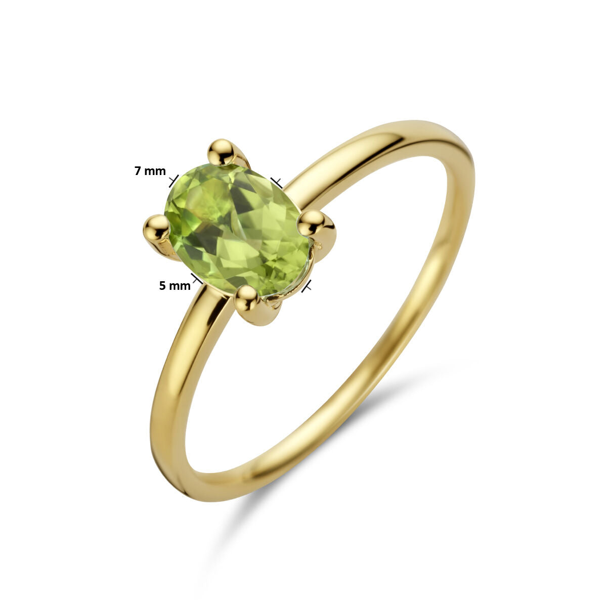 Ring peridot 14K geelgoud