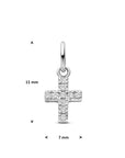 Zilveren gerhodineerde hanger kruis zirkonia 11 mm - 1341714 - PansiteNederland.nl
