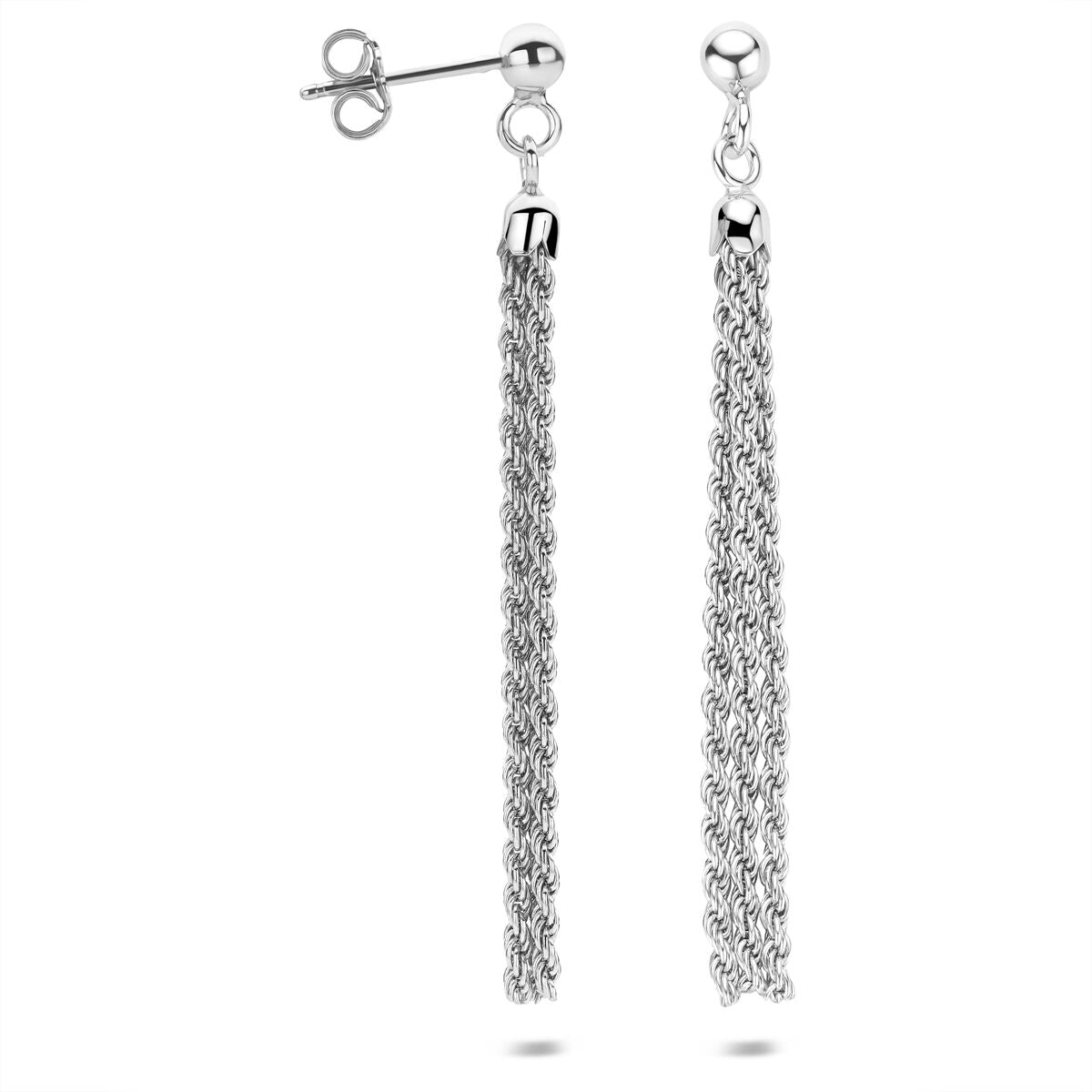 Fantasy Collection Hangende oorbellen schakel 58 mm zilver