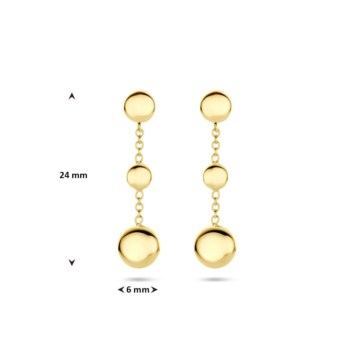 Fantasy Collection Hangende oorbellen 24 mm 14K geelgoud