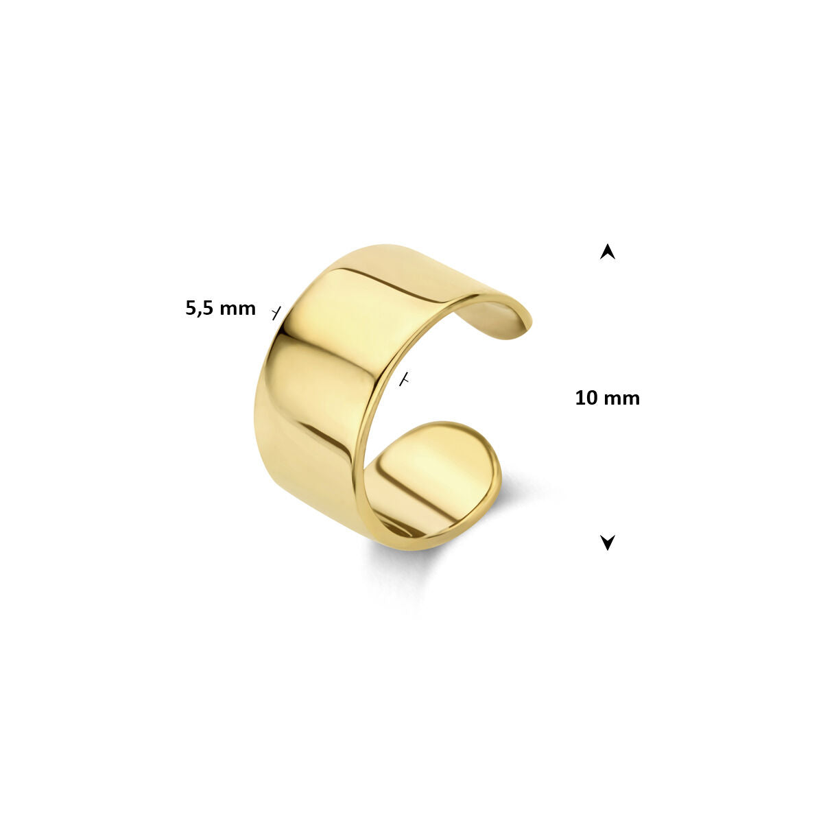 Fantasy Collection Ear cuff 10 mm 14K geelgoud oorbellen