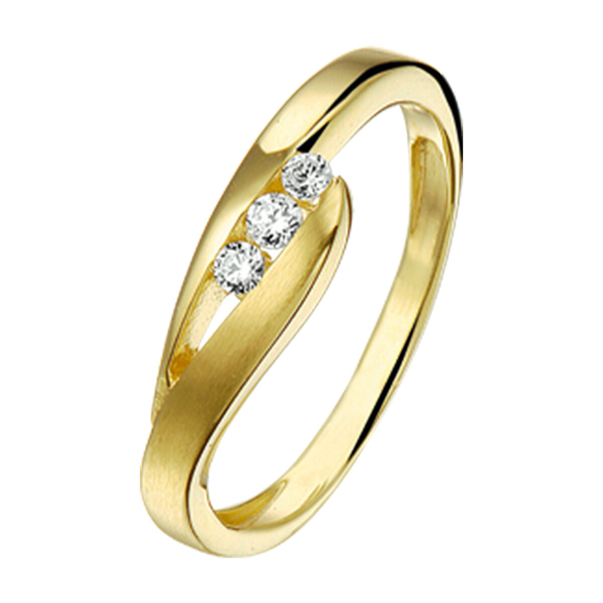 14K Geelgouden Ring met Zirkonia