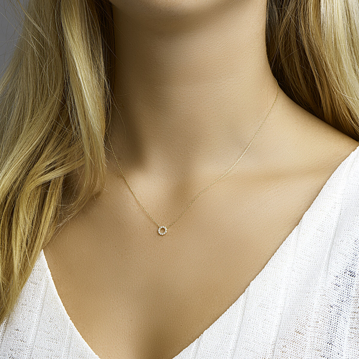 Fantasy Collection Collier zirkonia 40 - 42 - 44 cm 14K geelgoud
