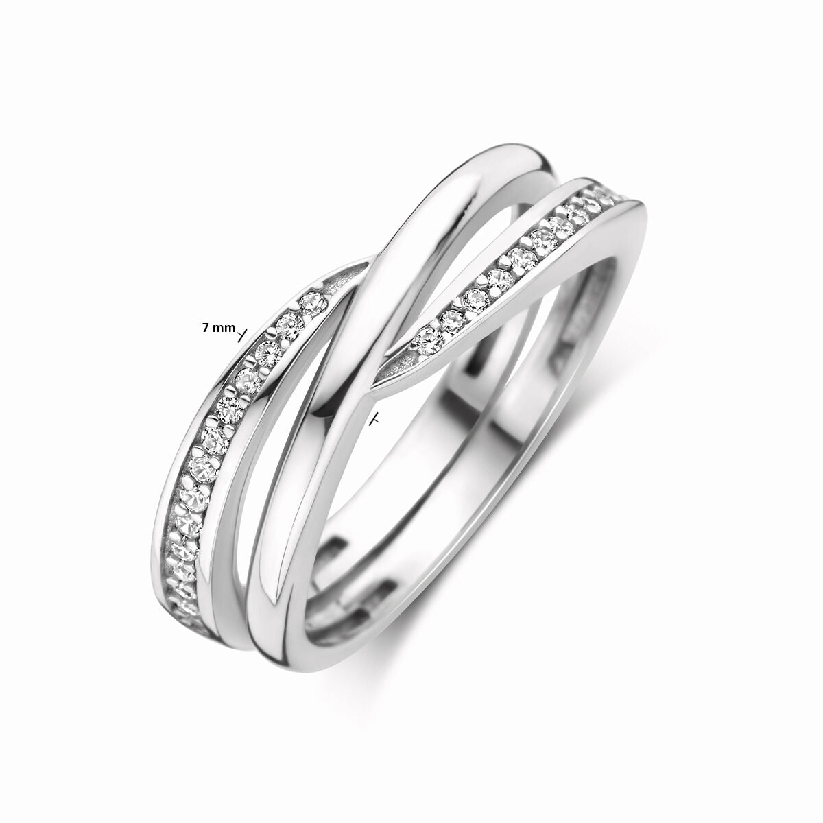 Ring zirkonia zilver gerhodineerd
