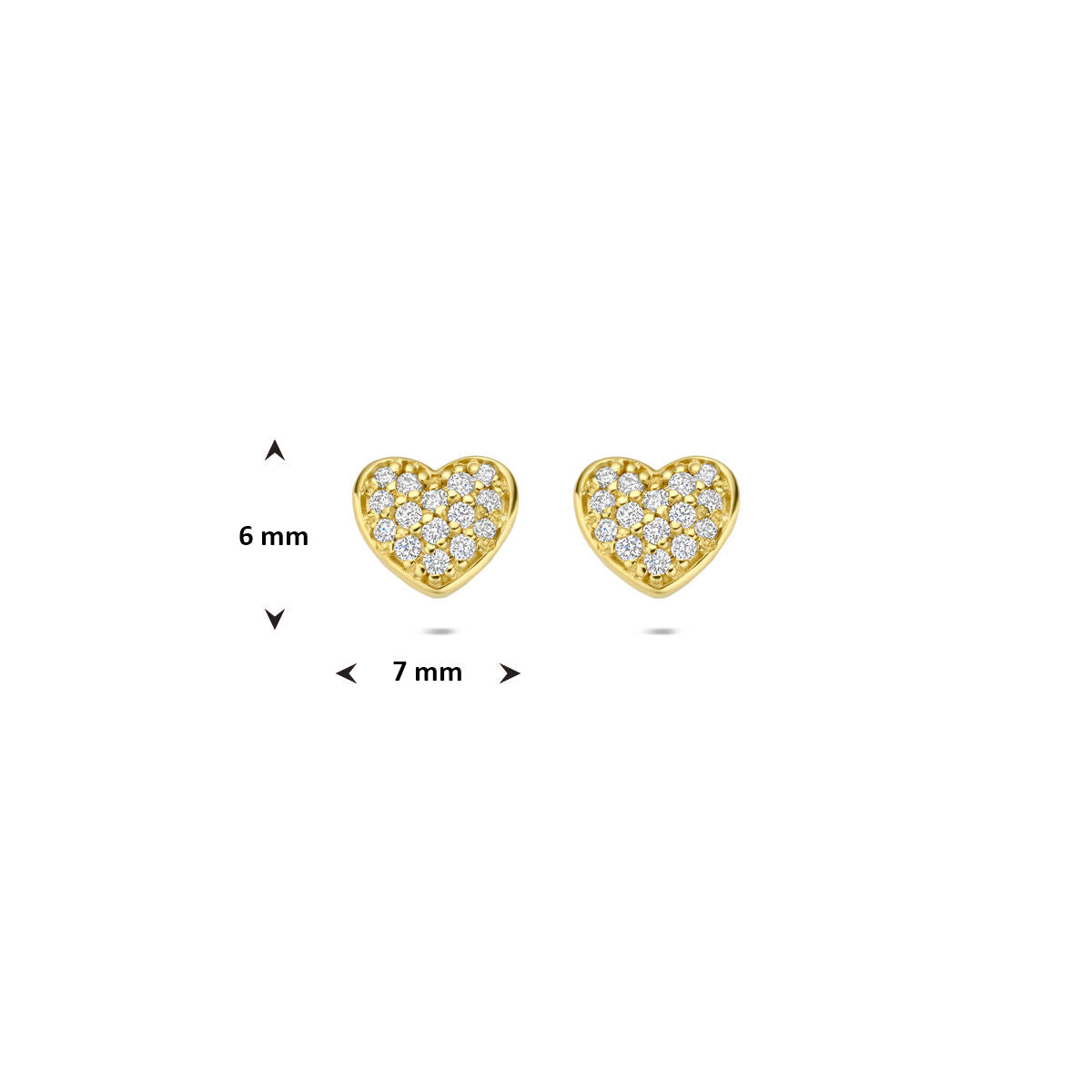 Fantasy Collection Oorbellen hartje diamant 0.17ct (2x 0.085ct) h si 6 mm 14K geelgoud