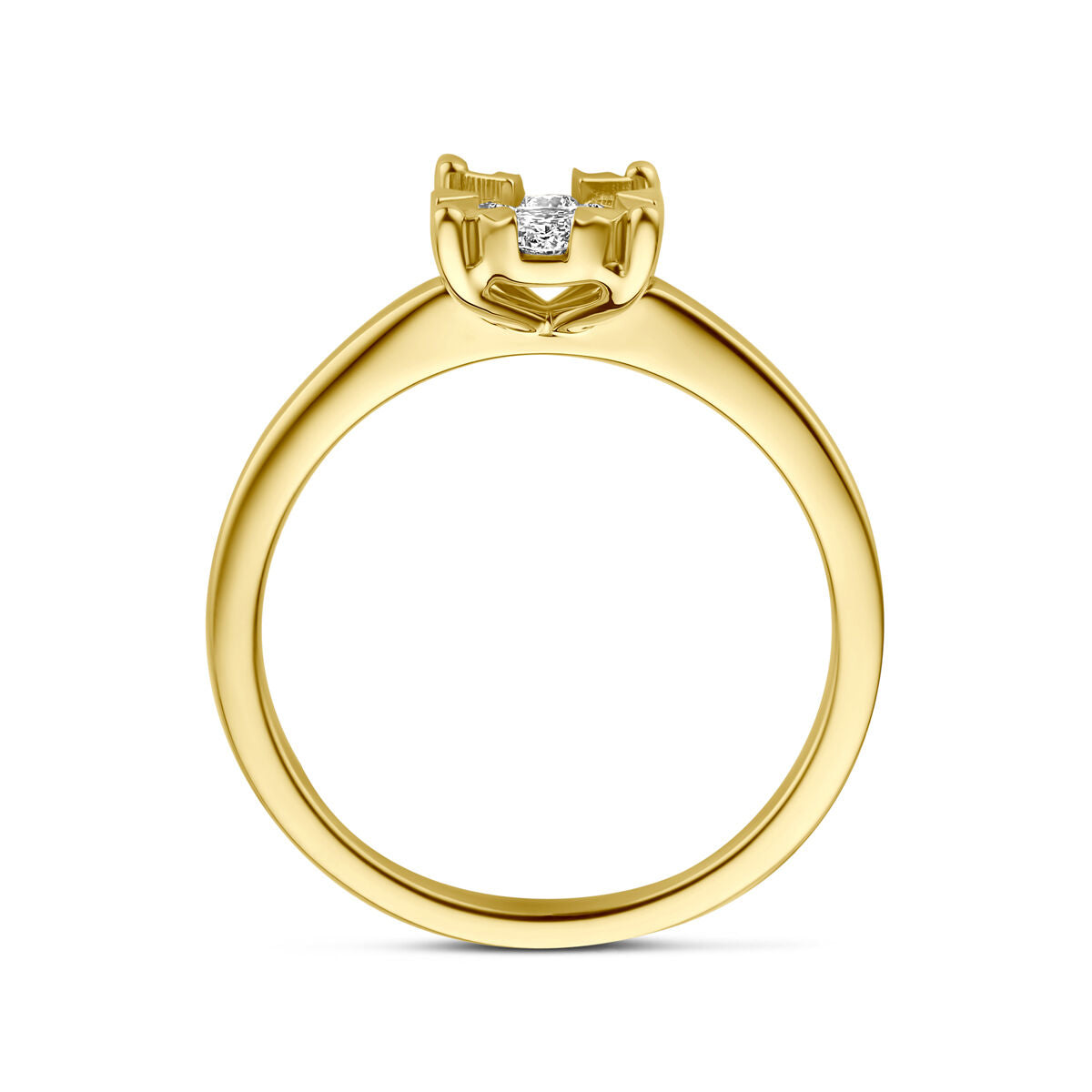 Ring lab grown diamant 0.29ct f vs 14K geelgoud