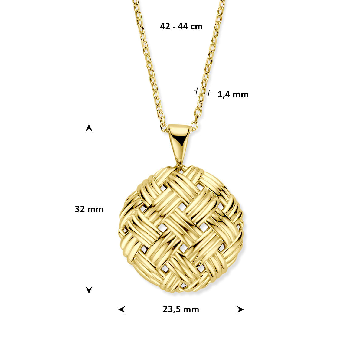 Fantasy Collection Collier knoop 42 - 44 cm 14K geelgoud