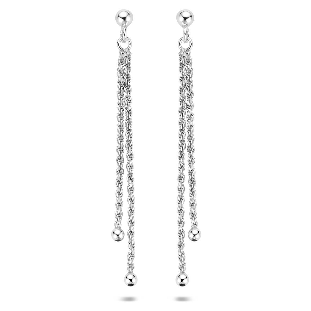 Fantasy Collection Hangende oorbellen schakel 64 mm zilver