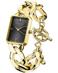 Rosefield horloge SBGSG-O57 The Octagon XS Chain Watch Studio Edition Black Gold - PansiteNederland.nl