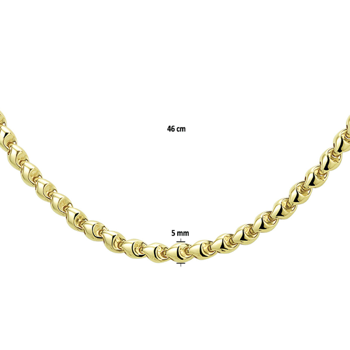 Fantasy Collection Collier 5,0 mm 46 cm 14K geelgoud
