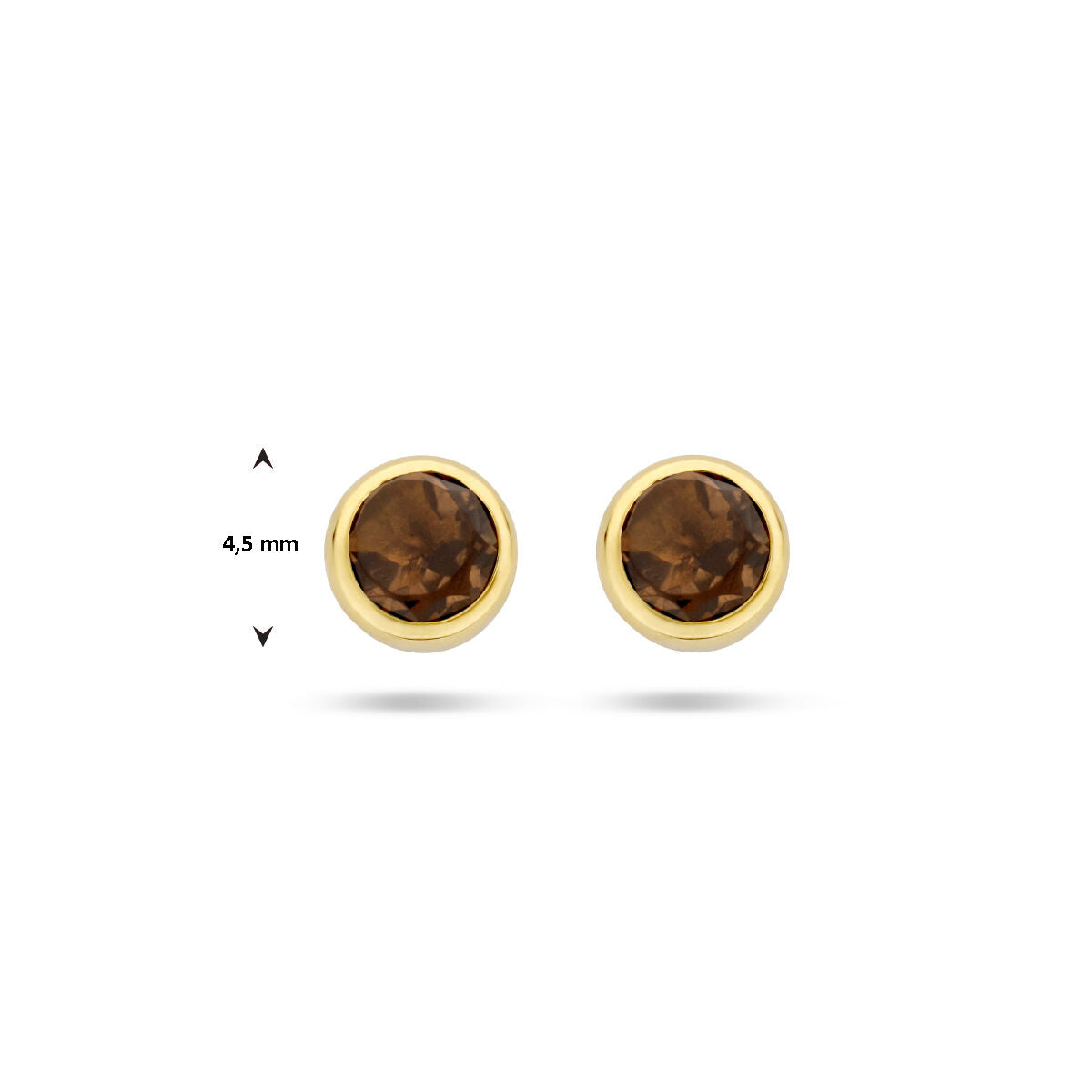 Fantasy Collection Oorbellen rookkwarts 4,5 mm 14K geelgoud