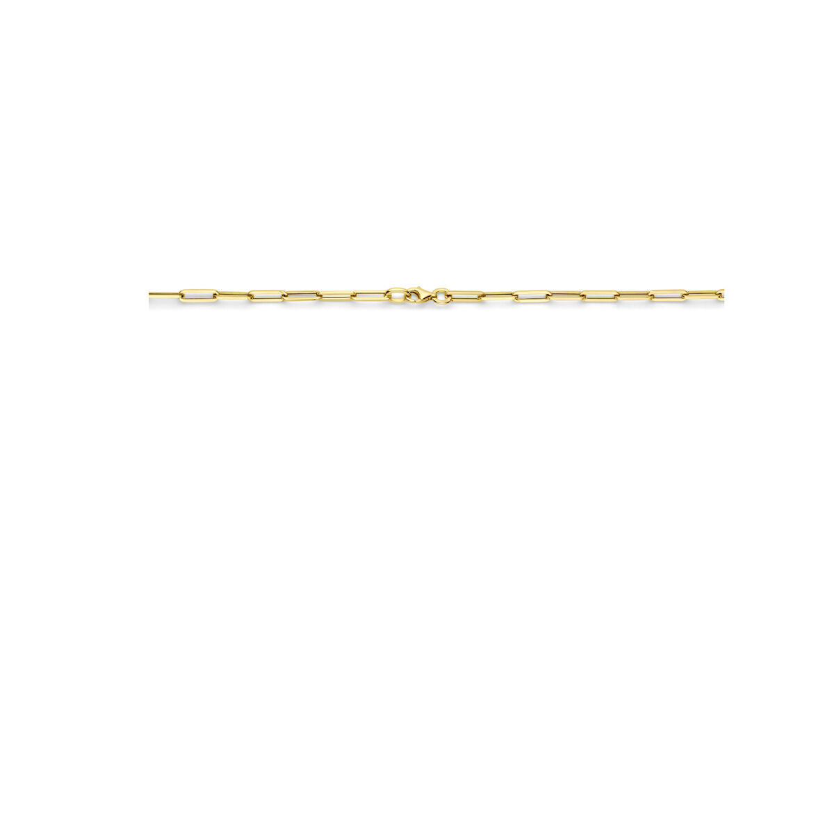 Fantasy Collection 9k collier paperclip vierkante buis 3,0 mm 45 cm 9K geel