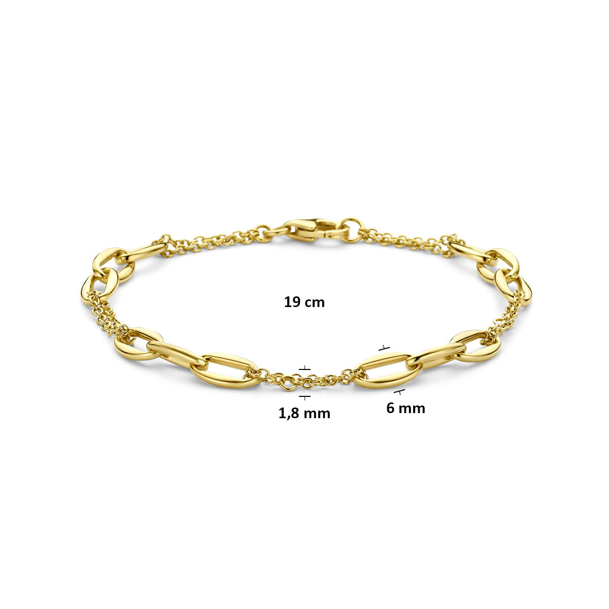 Armband 6 mm 19 cm 14K geelgoud