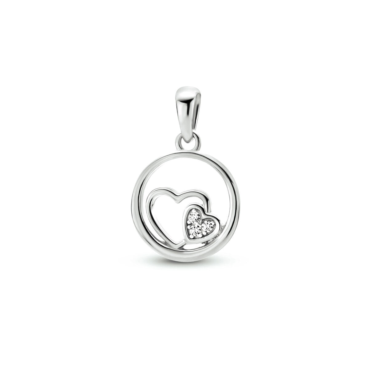 Fantasy Collection Hanger hartjes zirkonia zilver