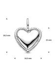 Zilveren gerhodineerde hanger hartje 19,5 mm - 1341710 - PansiteNederland.nl